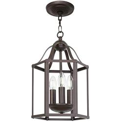 TULUCE 3 Light Chandelier Oil Rubbed Bronze Pendant Light Semi Flush Mount Light Ceiling for Farmhouse Kitchen Dining Room Living Room Foyer