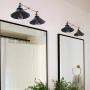 Longwind Industrial Farmhouse Black 2 Light Wall Sconces,Simplicity Vintage Bathroom Metal Wall Light Fixture