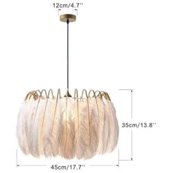Modo Lighting White Feather Pendant Light 1 Light Modern Decor Chandelier Hanging Lights (17'')