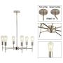XILICON Brushed Nickel Sputnik Chandelier Mid Century Industrial Pendant Lighting 6 Lights Vintage Ceiling Light Fixture XILICON Brushed Nickel Sputnik Chandelier Mid Century Industrial Pendant Lighting 6 Lights Vintage Ceiling Light Fixture