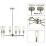 XILICON Brushed Nickel Sputnik Chandelier Mid Century Industrial Pendant Lighting 6 Lights Vintage Ceiling Light Fixture