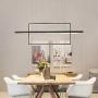 Leniure Black Modern Square Cube LED 2-Light Pendant Lamp Chandelier Lighting Fixture 33.5'' Wide 15'' Deep 11.8'' High, Warm White 3000K