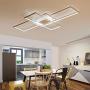 Modern LED Ceiling Lights Living Room Dining Room Ceiling Lighting Fixtures 3000-6500K Hanging Lamp Dimmable Remote Acrylic Rectangle Chandeliers Hotel Kitchen Bedroom Pendant Light,White/105cm/65w