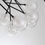 Man hongjia Luce Plafoniera LED Living Room Dining Room Bedroom Decoration Lamps Novelty Chandelier Ambient Light Metal Creative Glass Bubble Chandelier (Color : Black)