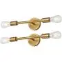 Passica Decor Set of 2 pcs Simple Stylish 2 Light Matte Antique Brass Vanity Light Vertical or Horizontal Wall Mounting Double Sconce for Bedroom Living Room Stairs Hallway
