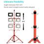 Led Work Light 10000 Lumen 5000K led Work Light with Stand Dual Head Work Light Adjustable Metal telescoping Tripod Stand Work Lights IP65 Waterproof