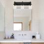 ELUZE Vanity Lighting 3 Lights Modern Bathroom Fixtures with Clear Glass Shade Vanity Lights for Living Room Kitchen Dining Room