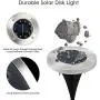 Solar Ground Light Outdoor,Warm Disk Light LED Solar Garden Path Lightst Waterproof Sidewalk Lights Solar Powered Landscape Lighting for Lawn Patio Pathway Yard Deck Walkway Flood Lights (8 Packs）