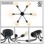 Lampundit 6-Light Flush Mount Industrial Ceiling Light, Matte Black Finish, Modern Ceiling Lamp for Dining Room, Bedroom, Cafe, Bar, Corridor, Hallway, Entryway, Passway