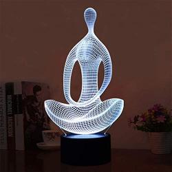 ZLHLL Acrylic 7 Color Meditation Yoga 3D LED nightlight of Bedroom lamp livingroom Lights Desk Table Decoration Night Light