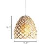 KWOKING Lighting Modern Weave Wicker Hanging Lamp Dome Pendant Light Natural Hemp Ball Rattan Chandelier Light Fixture for Hallway Dining Room - Style C