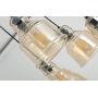 KALRI Vintage Kitchen Island Cognac Glass Chandelier Pendant Lighting Fixture with 3-Light, Antique Black Finish Ceiling Lights for Dining Room, Cafe, Bar (Style2-3)