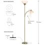 Brightech Sky Dome Plus - Super Bright LED Torchiere & Reading Floor Lamp - Dimmable Modern Standing Pole Lamp for Office, Living Room – Tall Mother-Daughter Lights for Bedroom Lighting – Gold Brass