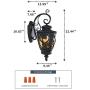 Goalplus Outdoor Wall Lantern for Porch Patio Exterior Light with Wall Mount, Black Outdoor Porch Light Fixture with Amber Seeded Glass, 60W E26 IP44 Waterproof, Hight, 22 1/2'' High, LM0301-DN-L