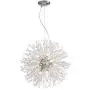 CROSSIO Dandelion Firework Crystal Chandelier Sputnik LED Lighting Stainless Steel Pendant Ceiling Light Fixture for Dining Room Kitchen Island Bedroom (Silver, 19.6 Inch)