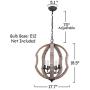 Farmhouse French Country 5-Light Globe Wooden Chandelier, Chic Cottage Wood Pendant Light for Dining Room, Living Room, Foyer, Hall, Entry, Restaurant - Burlywood Farmhouse French Country 5-Light Globe Wooden Chandelier, Chic Cottage Wood Pendant Light for Dining Room, Living Room, Foyer, Hall, Entry, Restaurant - Burlywood