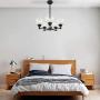 Large Chandeliers Contemporary 5-Light Modern Clear Glass Shades Pendant Lighting Black Dining Room Adjustable Lampholder Lighting Fixtures Hanging Height Adjustable Ceiling Lights (5-Light)