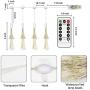 CP3 4Pcs Firework Lights 120 LED Copper Wire Starburst Lights Christmas Lights, 8 Modes Fairy Lights with Remote, USB Power String Lights for Bedroom Party Indoor Outdoor Decoration(Blue+White)