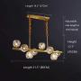 NOXARTE Brass Chandelier Modern Crystal Gold Sputnik Pendant Light Flush Mount for Dining Room Hallway Bedroom 8 Lights