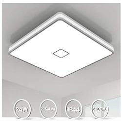 LED Ceiling Light Fixtures Flush Mount 12.8inch 24W Bright White Square LED Ceiling Lamp 5000K, Airand 2050LM Daylight Waterproof Bathroom Ceiling Light for Kitchen Hallway Porch Living Room Bedroom