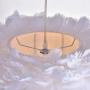 Maxax White Feather Chandelier Pendant Light Fixture with 3 Lights for Bedroom Kitchen Restaurant Living Room