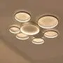 Qamra Modern LED Ceiling Light, Creative Dimmable Flush Mount Lighting Fixture, 3 Color 7 Rings Chandelier with Remote Control for Living Room Kitchen Island Bedroom Dining Room (White,80W) Qamra Modern LED Ceiling Light, Creative Dimmable Flush Mount Lighting Fixture, 3 Color 7 Rings Chandelier with Remote Control for Living Room Kitchen Island Bedroom Dining Room (White,80W)