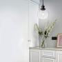 Larootsi Vintage Plug in Wall Lamp Industrial Wall Sconce Light Dimmable with Clear Glass Globe Adjustable Hanging for Indoor Lighting Living Room Dining Room Bedroom Hallway