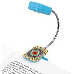 WITHit French Bull Clip On Book Light – Mosaic Zig – Square LED Reading Light for Books and eBooks, Reduced Glare, Portable and Lightweight, Cute Bookmark Light for Kids and Adults, Batteries Included