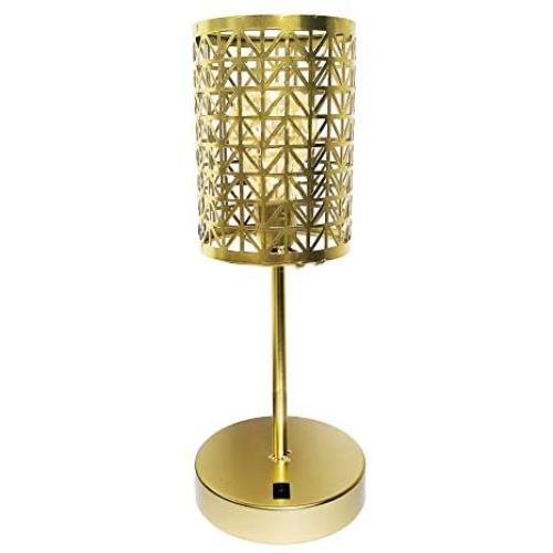 AFORTLO Battery Powered Operated Table Desk Lamp, Hollow-Carved Cordless Romantic Night Light, Metal Cage Home Decor Atmosphere Desk Lamp for Bedroom,Wedding,Party,Living Room with Bulb(Gold)