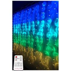 Something Unicorn - Blue&Green Ombre LED String Curtain Lights with Remote for Teen Room, Girls Room, College Dorm, Nursery and Kids Room Décor. Perfect for Forest Fairy Decoration. (Premium Version)