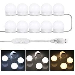 Vanity Lights for Mirror, Tomshine Hollywood Style Vanity Mirror Lights Kits with 3 Color Modes 10 Dimmable Bulbs for Dressing Room Bath Room