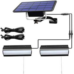 ChunHee Indoor/Outdoor Solar Lights for Shed with Pull Cord, IP65 Waterproof 60 LED 2 in 1 Solar Powered Corridor Wall Light, 19.68ft Extension Cord Auto Dusk to Dawn Light for Barn Yard Garden Garage