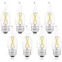 AIELIT CA10 Candelabra LED Light Bulb 25 Watt Equivalent, Warm White 2700K, Dimmable (0 - 100%), 2W E26 Vintage Flame Tip Filament LED Bulbs for Chandelier, Pendant Lights, Lamp Post in Room, 8-Pack
