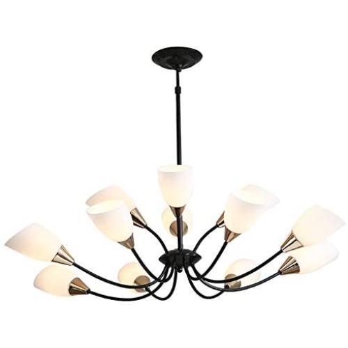 12 Lights Sputnik Chandelier Nordic Modern Chandelier Mid Century Pendant Lighting Fixture Industrial Iron Ceiling Light for Dining Room Living Room