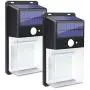 KOMINT Solar Lights Outdoor, Solar Motion Sensor Light 228 LEDs Solar Outdoor Lights IP65 Waterproof Outdoor Solar Wall Lights for Patio Garden Fence Backyard Garage(2 Pack)