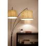 Kira Home Akira 78.5'' 3-Light Modern Arc Floor Lamp with Weighted Base & 3-Way Switch, Oatmeal Shades + Oil Rubbed Bronze Finish