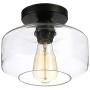 Industrial Ceiling Light Fixture with Clear Glass Shade Semi Flush Mount is Perfect for Porch Hallway Corridor Kitchen Bedroom Closet Dining Room Cafe Hotel and Restaurant