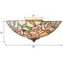 SUSUO Romanticism Style Colorful Stained Glass Flush Mount Ceiling Fixture with Pink Rose Pattern Art Deco Ceiling Light for Bedroom Living Room Hallway Kitchen