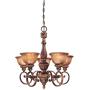Minka Lavery Chandelier Pendant Lighting 1355-177, Illuminati Glass 1 Tier Dining Room, 5 Light, 500 Watts, Bronze
