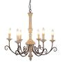 Febfurniture French Country Farmhouse Wood Chandelier,6-Light Rustic Ceiling Light Fixture with Fixture …