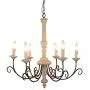Febfurniture French Country Farmhouse Wood Chandelier,6-Light Rustic Ceiling Light Fixture with Fixture …