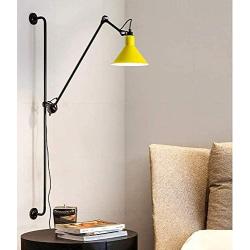 SUSUO 360 Degree Rotatable Simplicity Swing Wall Lamp with 24'' inches Black Swing Arm,Unique Plug-in Sconces Wall Lighting for Bedroom Living Room Bedside Lamp