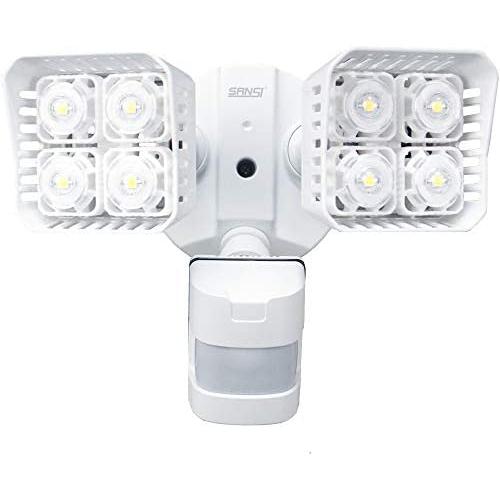 SANSI LED Security Motion Sensor Outdoor Lights, 30W (250W Incandescent Equivalent) 3400lm, 5000K Daylight, Waterproof Flood Light, ETL Listed, White