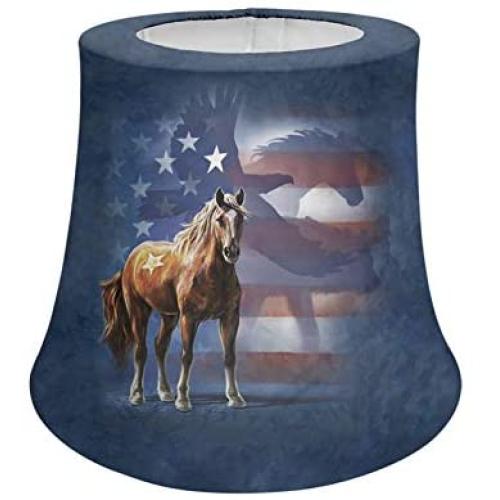 UNICEU American Flag Horse Lampshade Light Shade for Replacement Table Lamp,Floor Lamp,for Kids Boys Girls Bedroom,Dormroom