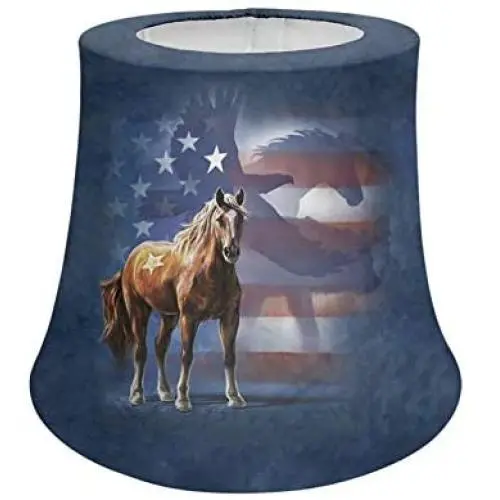 UNICEU American Flag Horse Lampshade Light Shade for Replacement Table Lamp,Floor Lamp,for Kids Boys Girls Bedroom,Dormroom