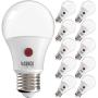 Sunco Lighting 10 Pack A19 LED Bulb with Dusk-to-Dawn, 9W=60W, 800 LM, 3000K Warm White, Auto On/Off Photocell Sensor - UL
