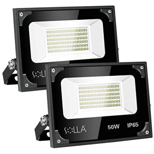 2 Pack SOLLA 50W Led Flood Light, 4000lm 6000K Daylight White Security Light Exterior Flood Lighting, Outdoor Indoor Lighting Fixture Landscape Floodlight Spotlight for Yard, Garden, Garage, Rooftop