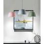 LAKIQ Modern Pendant Light Dome Shade Single Hanging Pendant Lamp Kitchen Island Lighting for Dining Room Living Room Bedroom (9.84,Pink)