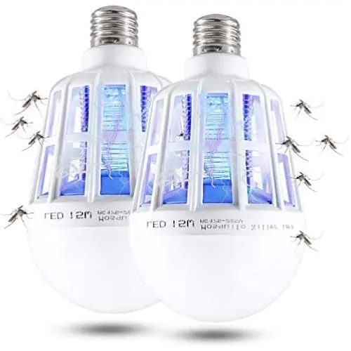 2 Pack Bug Zapper 2-in-1 Mosquito Light Bulbs Electronic Insect & Fly Killer Lamp 2 Pack Bug Zapper 2-in-1 Mosquito Light Bulbs Electronic Insect & Fly Killer Lamp