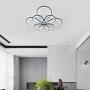 Ganeed Dimmable LED Ceiling Lights,104W Modern Two Layers LED Chandelier,Acrylic Ceiling Lamp Fixture with 8 Rings for Bedroom Dining Room Kitchen,3000-6500K/Black